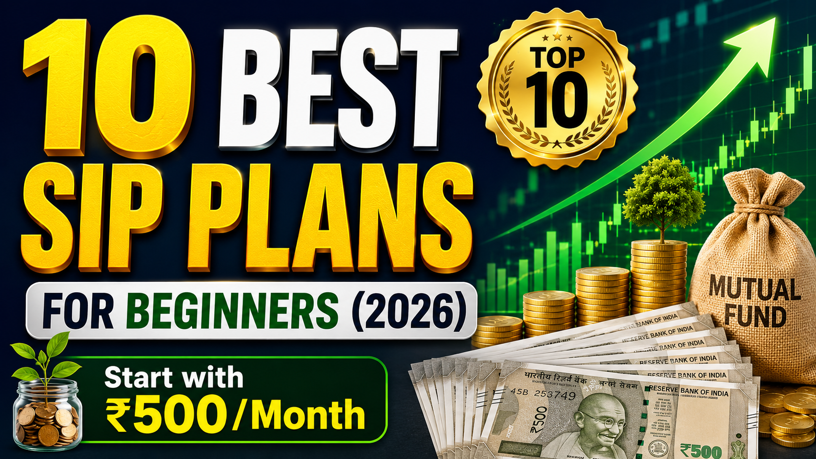10 Best SIP Plans for Beginners in India (2026) THUMBNAIL IMAGE BNADO